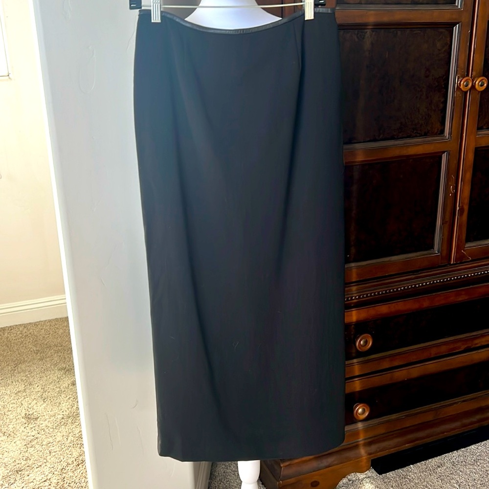 Long fully lined wool skirt.